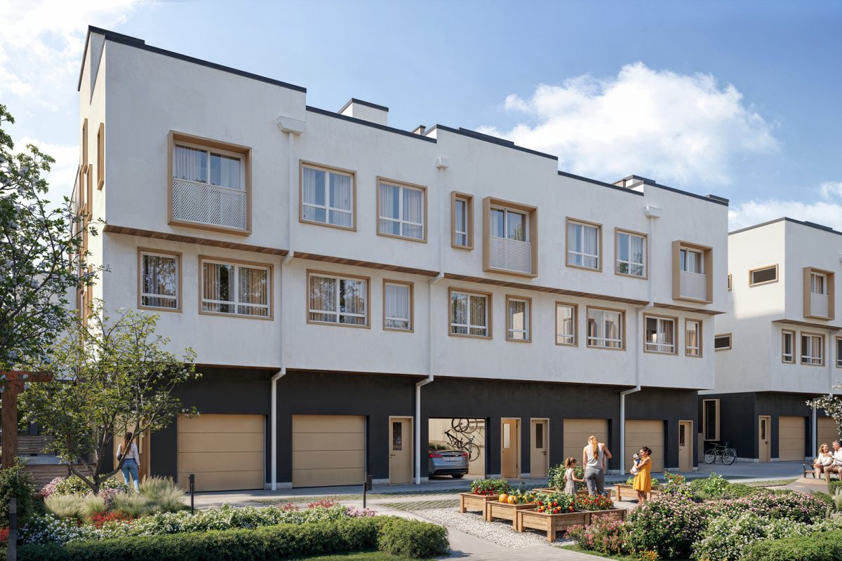 Oaklyn landscaped courtyard architectural rendering